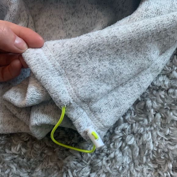 UNIVERSAL THREAD || Light Grey and Lime Green Yellow Accent Half Zip Sweatshirt - Picture 6 of 8